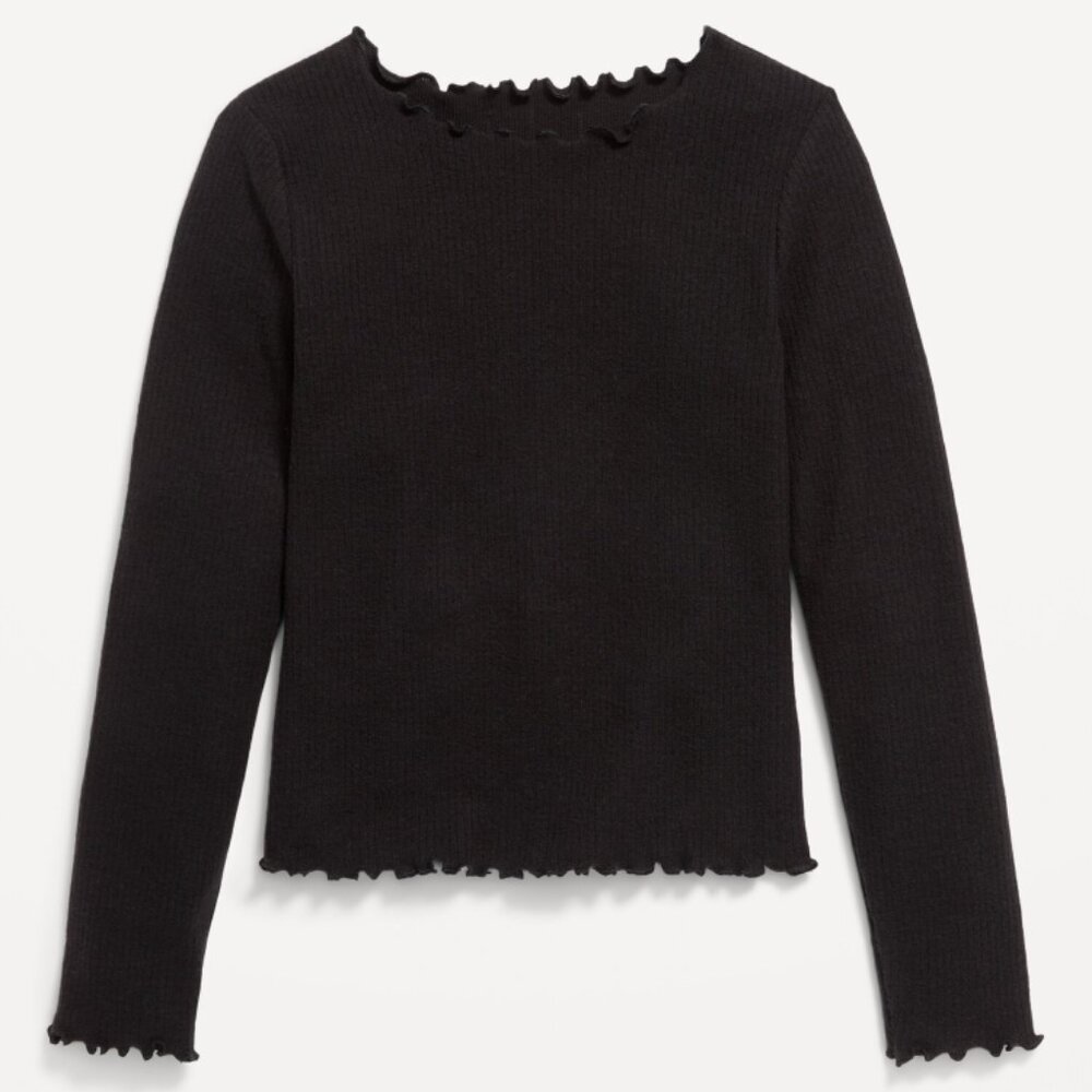 Old Navy Plush Ribbed Lettuce-Edge Top Size 8